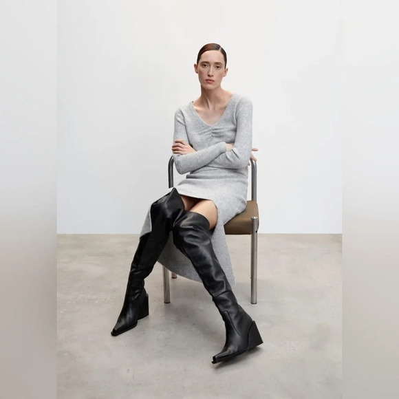 Mango  [L] Slit knitted skirt - Picture 8 of 8